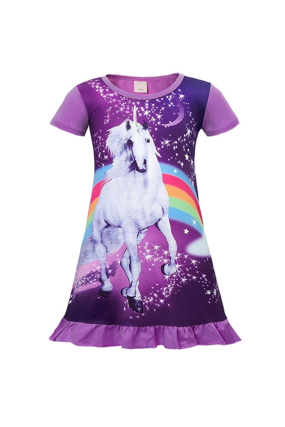 Nightgowns Unicorn Nightgown Princess Pajama Dresses Sleepwear Night Soft Nightgown 110 cm 2-3 Years