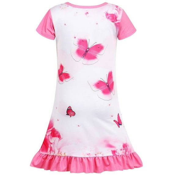 Jurebecia Girls Nightgowns Unicorn Short Sleeve Sleepwear Nightie Sleepwear Night Sleep Dress Princess Pajama Dresses Soft Nightgown 140 cm 7-8 Years