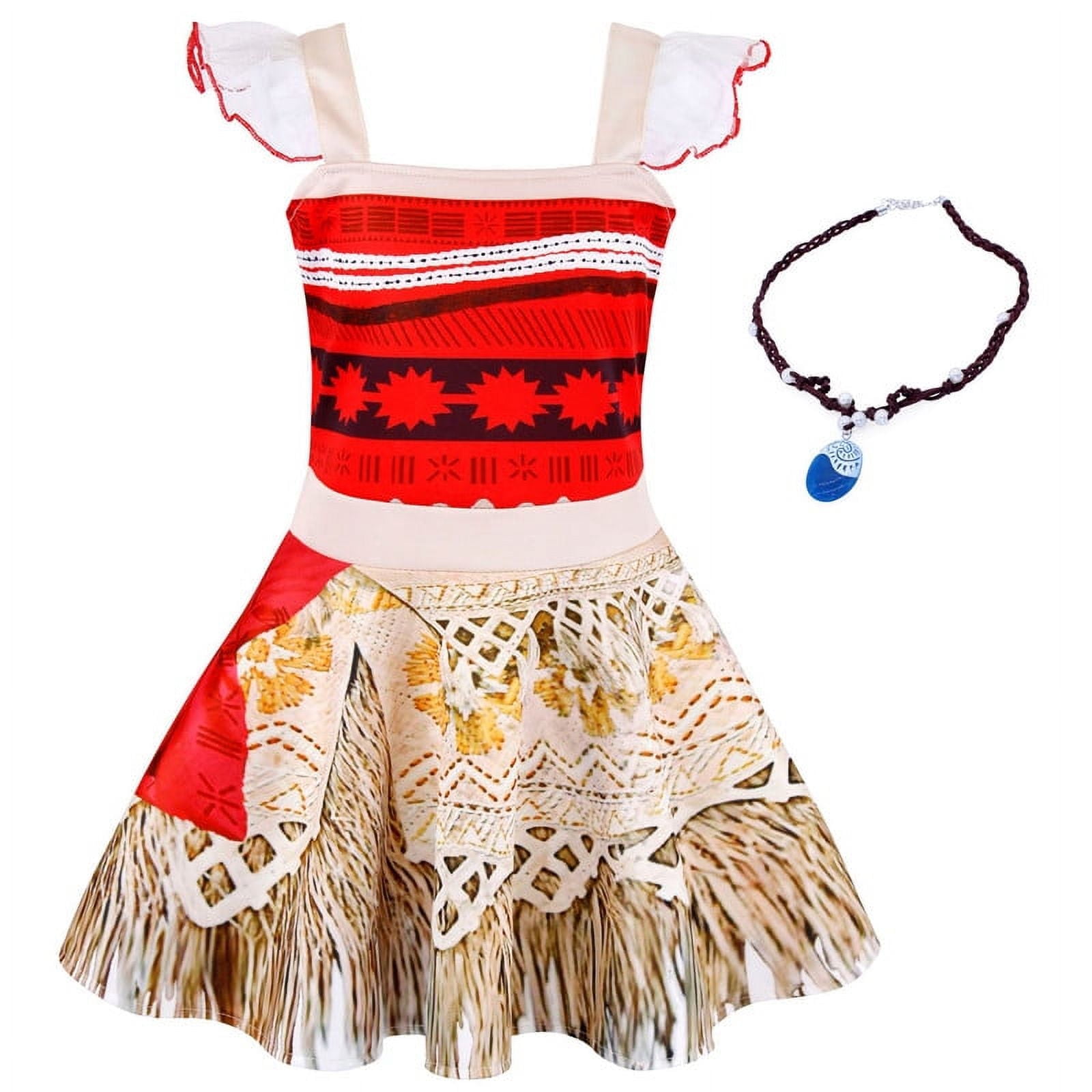 Moana Princess Vestido para Niñas con Accesorios
