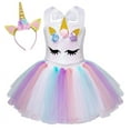 thumbnail image 1 of Jurebecia Princess Unicorn Costume for Girls Tutu Halloween Dress with Headband for Birthday Party Children's Day White 4-5 Years, 1 of 11
