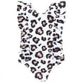 thumbnail image 1 of Jurebecia Girls Swimming Costume Leopard Printed Bikini One Piece Swimwear Cute Elegant Swimsuit Ruffled Sleeveless Toddler Baby Summer Pool Beach Holiday Water Sports Surfing 18-24Months 90 CM, 1 of 11