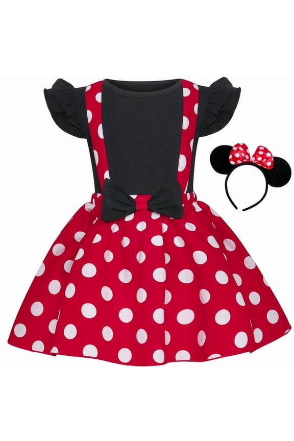 Girls Baby up Princess Dresses Toddler Cute Polka Dots Fancy Costume Kids Bowknot Tutu Disfraces Red 110 cm 3-4 Years