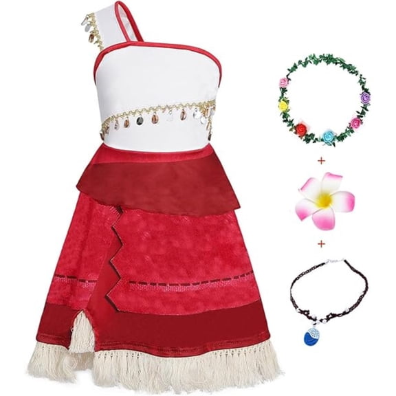 Jurebecia Princess Costume for Girls Ocean Adventure Dress Halloween Cosplay Outfits Birthday Fancy Tween Dress with Accessories 130 cm 7-8 Years