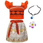 Jurebecia Princess Costume Adventure Dress for Girls Kids Ocean Theme up Birthday Halloween Outfit 87-8Years