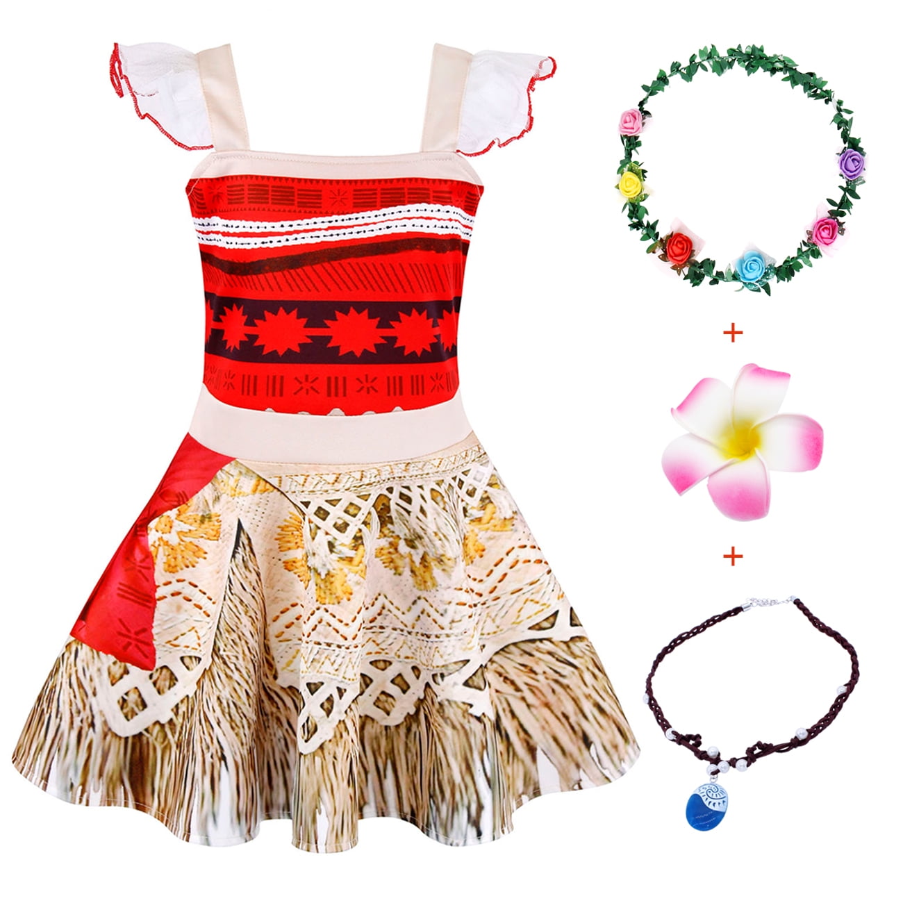 Moana Princess Vestido para Ninas con Accesorios in Panama at PAB 69 Rating 5