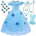 thumbnail image 1 of Jurebecia Princess Costume Girls Dress up Toddler Christmas Halloween Birthday Party Cosplay Fancy Kids With Accessories 3T 2-3 Years, 1 of 12