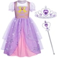 thumbnail image 1 of Jurebecia Princess Costumes Puff Sleeve up Fancy Birthday Party Ball Gown Halloween Dress Birthday Party Outfits 3-4 Years, 1 of 11