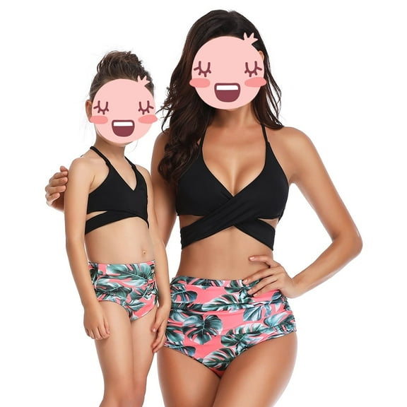 Jurebecia Toddler Baby Kids Little Girls Ruffles Floral Print Two Pieces Swimsuit Bathing Suit Beach Wear Swimwear Bikini