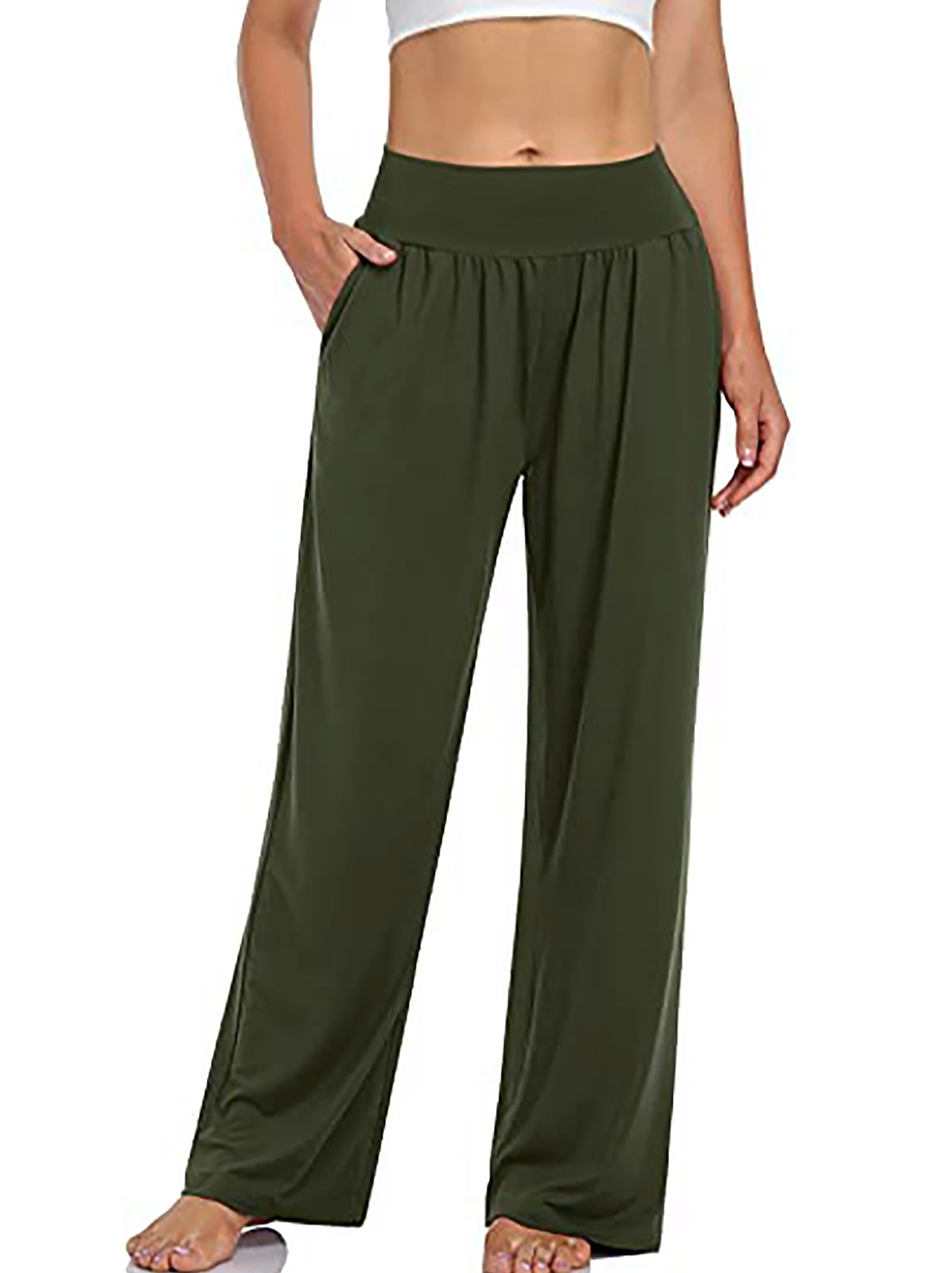 Jurebecia Womens Casual Loose Wide Leg Cozy Pants Yoga Sweatpants