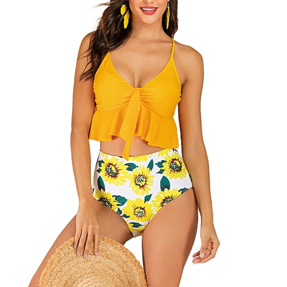 Jurebecia Womens Sexy Tankini Swimsuits for Women 2 Piece Sexy V neck Beachwear Push up Swimwear Bathing Suits