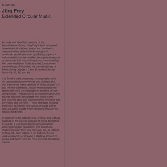 Jurg Frey - Extended Circular Music - Music & Performance - Vinyl
