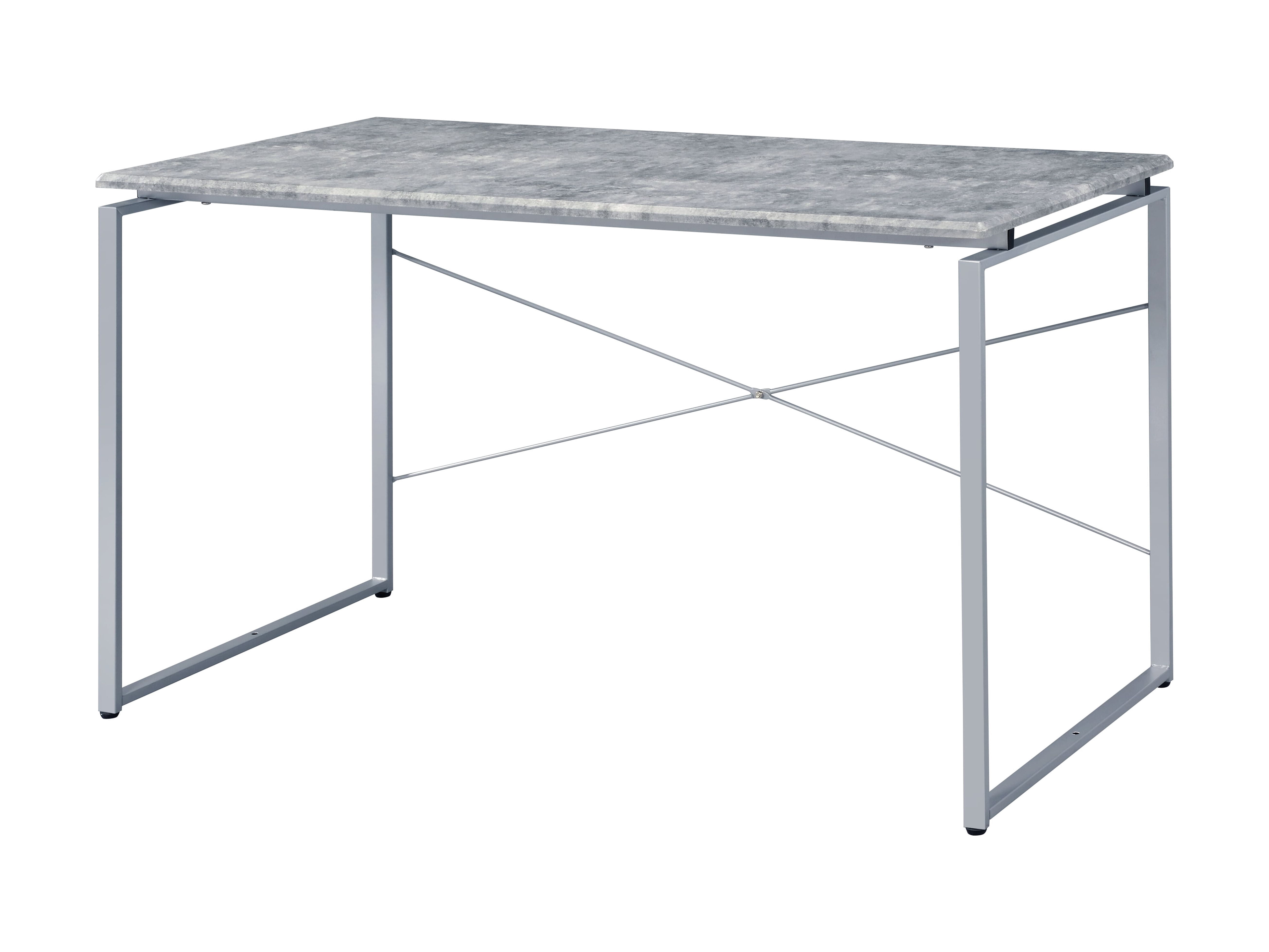 Jurgen Faux Concrete & Silver Finish Writing Desk