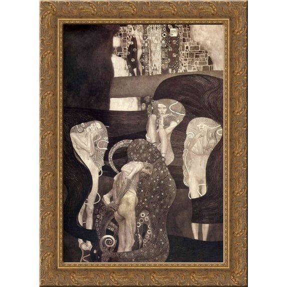 Jurisprudence (final state) 24x18 Gold Ornate Wood Framed Canvas Art by Gustav Klimt