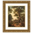 thumbnail image 1 of Jurriaan Andriessen 15x18 Gold Ornate Wood Frame and Double Matted Museum Art Print Titled - Arcadian Landscape with Travelers (1771), 1 of 4