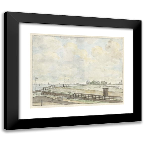 Jurriaan Andriessen 18x15 Black Modern Framed Museum Art Print Titled - Dike Face Outside Amsterdam (1785)