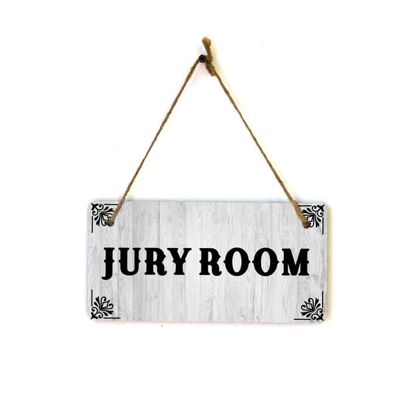 Jury Room 5x10 Hanging Plus Wall or Door Sign | Court Signage