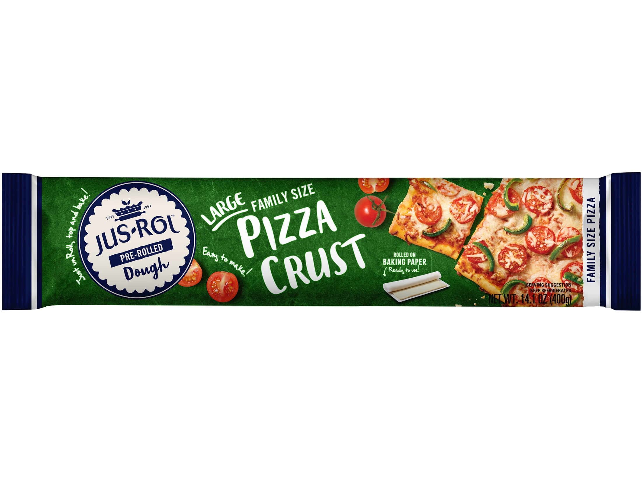 JusRol Family Size Pizza Crust PreRolled Refrigerated Dough, 1ct, 14.