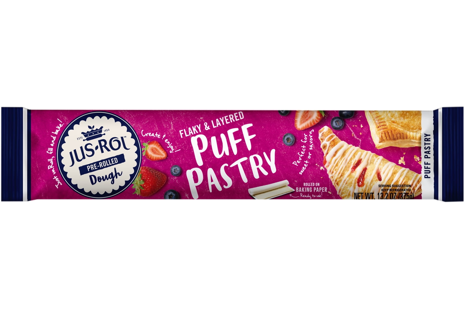 Jus-Rol Puff Pastry Pre-Rolled Refrigerated Dough, 13.2 oz 