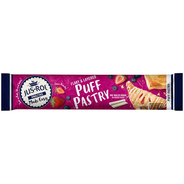 Jus-Rol Puff Pastry Pre-Rolled Refrigerated Dough, 13.2 oz