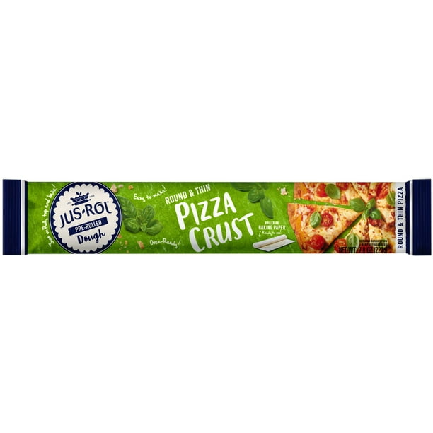 JusRol Round and Thin Pizza Crust PreRolled Refrigerated Dough, 7.8