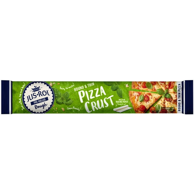 JusRol Round and Thin Pizza Crust PreRolled Refrigerated Dough, 7.8