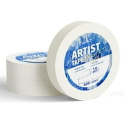 JusArt 3 Packs Artist Tape for Watercolor Paper, 1 inch Wide Total 600FT Long, White Art Tape for Masking, Framing, Painting, Acid Free, Low Tack
