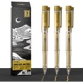 thumbnail image 1 of JusArt Gold Pens with 0.4mm, 0.5mm & 1.0mm Assorted Tips, Opaque Ink Gel Pens for Black Paper, Drawing, Journaling & DIY Crafts, Ideal Drawing Pens for Artists & Art Supplies, 3 Pack, 1 of 8