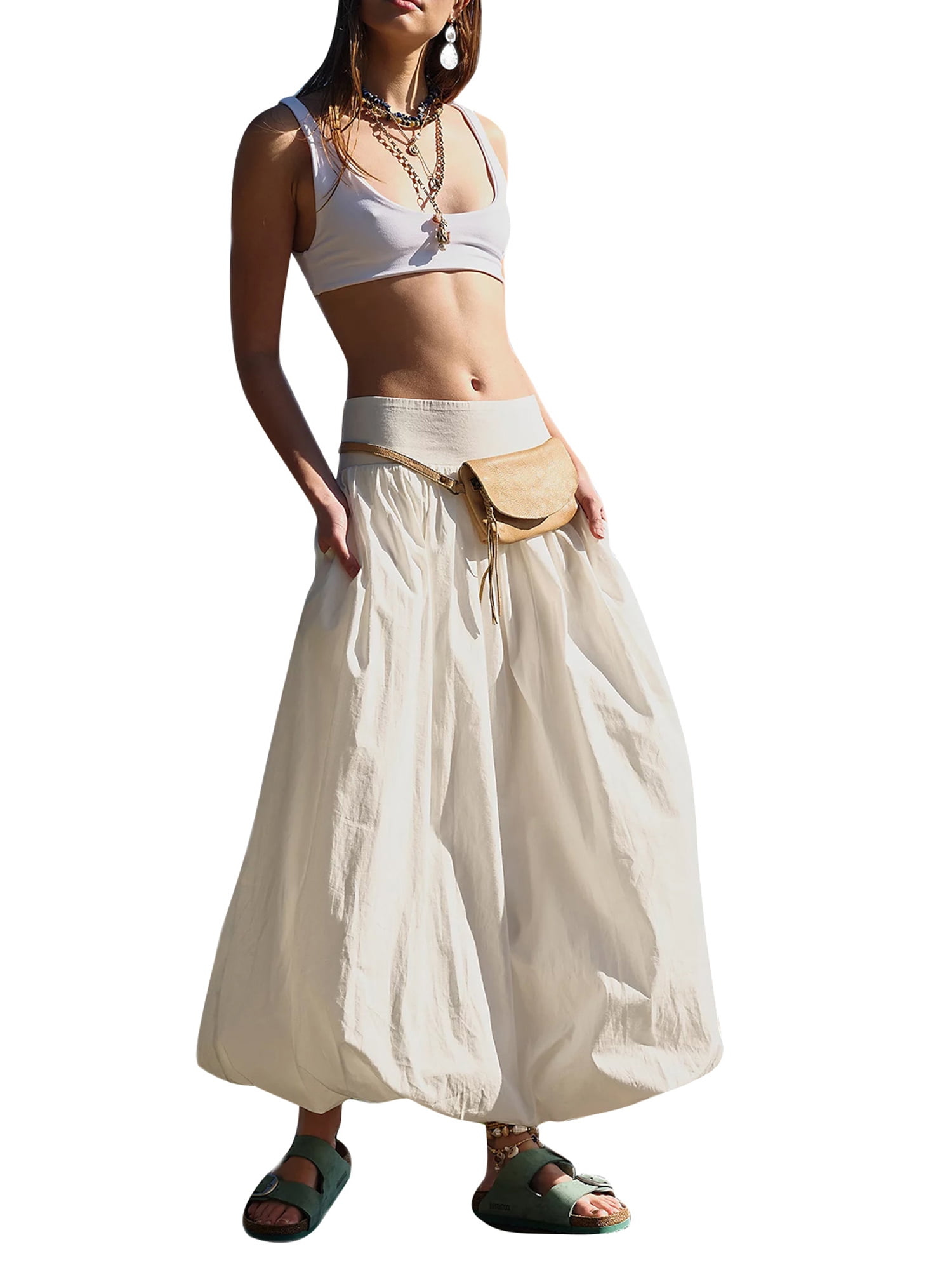 Summer white linen skirt with fitted waist 4337 Summer white linen skirt with fitted waist 4337