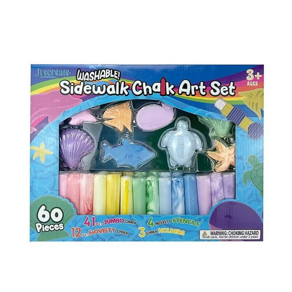 Juscreate Sidewalk Chalk Set, 60 Pc.
