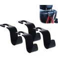 thumbnail image 1 of Jusdreen Car Seat Headrest Hook 4 Pack Hanger Storage Organizer Universal for Handbag Purse Coat Universal Fit Vehicle Car- Black, 1 of 7