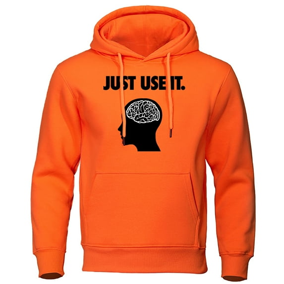 Juse Use It -Your Brain Hoodie Male Vintage Oversize Hoody Autumn Casual Loose Sweatshirt Simple Soft Warm Women Tracksuit