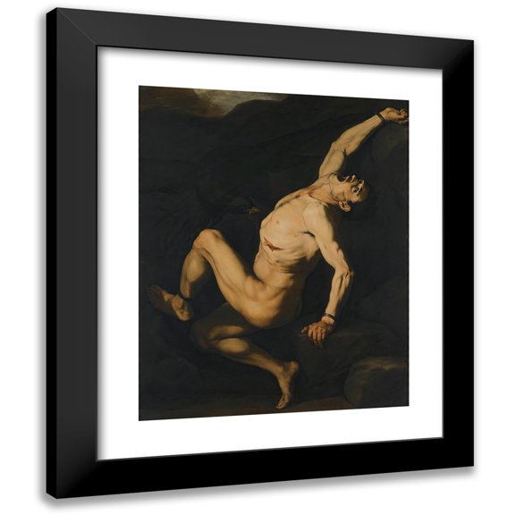 Jusepe de Ribera 20x24 Black Modern Framed Museum Art Print Titled - Prometheus