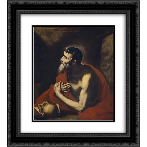 Jusepe de Ribera 2x Matted 20x24 Black Ornate Framed Art Print 'St. Jerome'