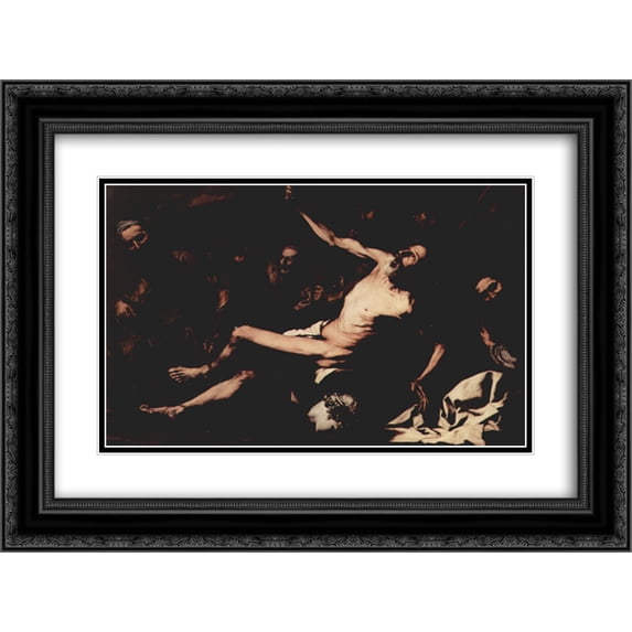 Jusepe de Ribera 2x Matted 24x20 Black Ornate Framed Art Print 'The Martyrdom of St. Bartholomew'