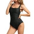thumbnail image 1 of Jusfitsu Vintage One Piece Bathing Suit for Women Tummy Control Womens High Cut Ruched Swimsuits Bandeau Swimwear, 1 of 7
