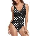 thumbnail image 1 of Jusfitsu Womens Athletic One Piece Swimsuits Tummy Control Bathing Suit V Neck Push Up Swimwear for Women Plus Size, 1 of 4