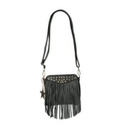JUSTICE Girls Fringe Crossbody, Black