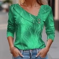 thumbnail image 1 of Juslio Blouses for Womens Long Sleeve Shirts Button Casual V Neck Tops Blouses Green XXL, 1 of 5