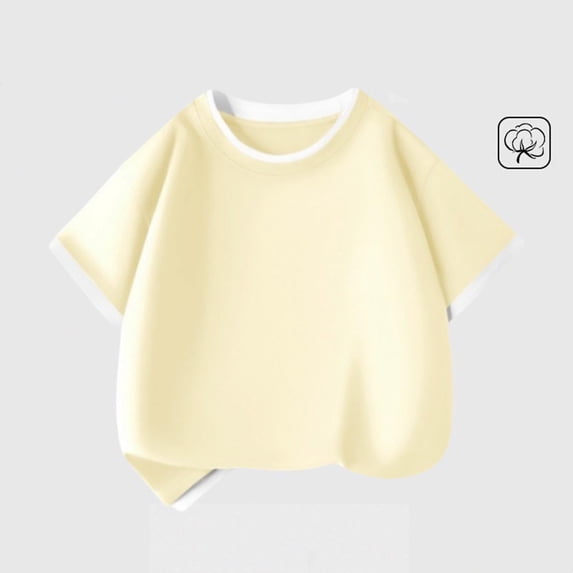 Juslio Boy Cotton T Shirts Comfortable Breathable Crew, Neck Casual Short Sleeved Tops Shirts Sizes 2-18
