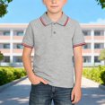 thumbnail image 1 of Juslio Boy Striped Shirts Button Front Collar Breathable Pullover Casual, Short Sleeved Tops Comfortable T Shirts Sizes 2-18, 1 of 4