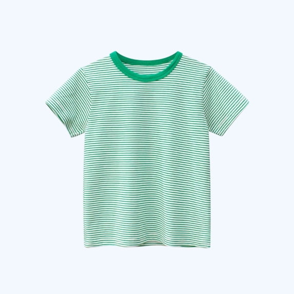 Juslio Boy Striped T Shirts Casual Short Sleeved, Tops Comfortable Breathable Crew Neck Shirts Sizes 2-18