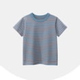 thumbnail image 1 of Juslio Boy Striped T Shirts Comfortable Breathable Crew, Neck Casual Short Sleeved Tops Shirts Sizes 2-18, 1 of 8