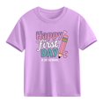 thumbnail image 1 of Juslio Boys Letter Pattern Shirts Crew Neck Casual Short, Sleeved Tops Comfortable Breathable T Shirts Sizes 2-18, 1 of 9