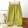 thumbnail image 1 of Juslio Boys Pants Casual Solid Spring Summer Sports Elastic Waistb Ankle Length for Kids Linen Pants, 1 of 5