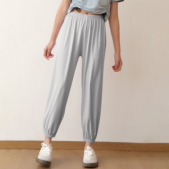 Juslio Boys Pants Casual Solid for Summer Comfortable Leggings Gray