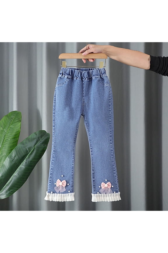 Boys Pants Jeans Loose Flared Wide Leg Outdoor Flare Leggings