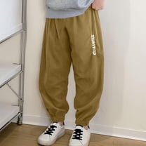 Juslio Boys Pants Loose Comfortable Mid Size Leg Tied Sports Army Green