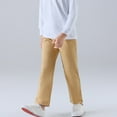thumbnail image 1 of Juslio Boys Pants Pockets Solid 4-16 Years Middle Mid Waist Pocket Straight Leg Khaki, 1 of 9