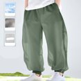 thumbnail image 1 of Juslio Boys Pants Pockets Solid Breathable Thin Mosquito Proof Mid Size Summer Pocket Green, 1 of 5