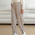 thumbnail image 1 of Juslio Boys Pants Solid Casual Comfortable Sports Worn As With Ankle Cuffs Khaki, 1 of 3